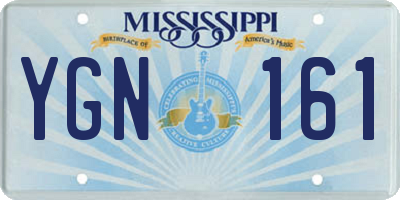 MS license plate YGN161