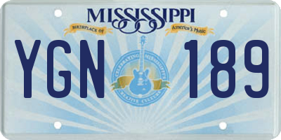 MS license plate YGN189