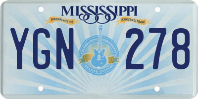 MS license plate YGN278