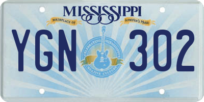 MS license plate YGN302