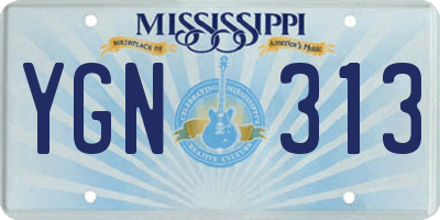MS license plate YGN313