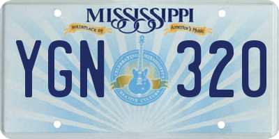 MS license plate YGN320