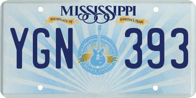 MS license plate YGN393