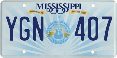 MS license plate YGN407