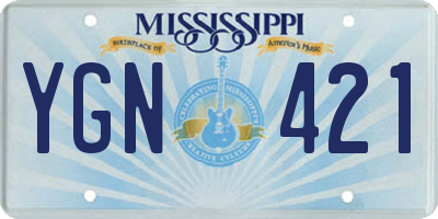 MS license plate YGN421