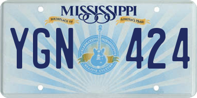 MS license plate YGN424