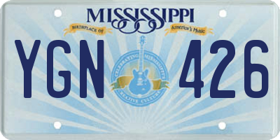 MS license plate YGN426