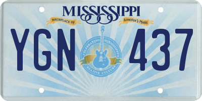 MS license plate YGN437