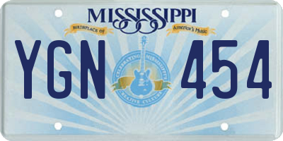 MS license plate YGN454