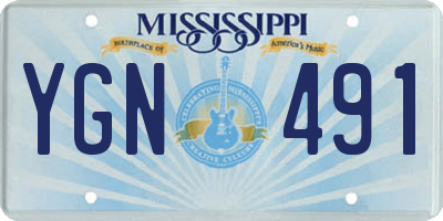 MS license plate YGN491