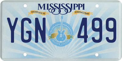 MS license plate YGN499