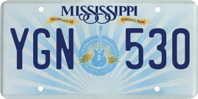 MS license plate YGN530
