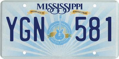 MS license plate YGN581