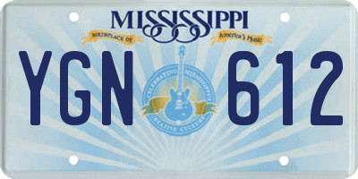 MS license plate YGN612