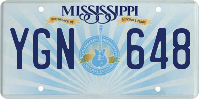 MS license plate YGN648