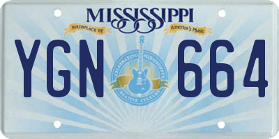 MS license plate YGN664