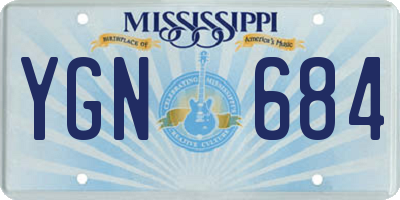MS license plate YGN684