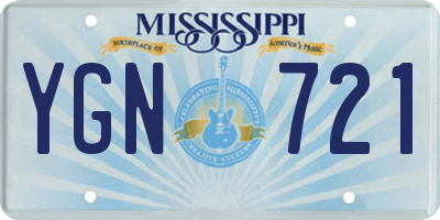 MS license plate YGN721