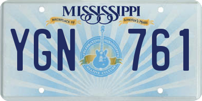 MS license plate YGN761