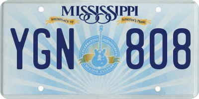 MS license plate YGN808
