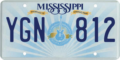 MS license plate YGN812