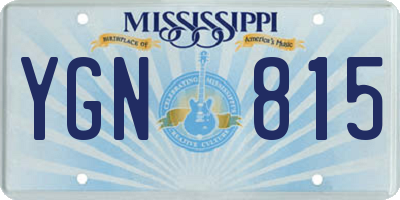 MS license plate YGN815