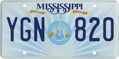 MS license plate YGN820