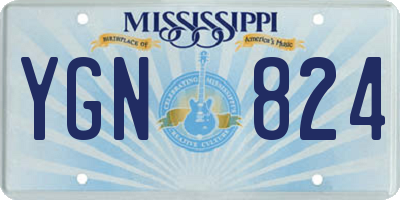 MS license plate YGN824