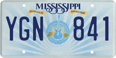 MS license plate YGN841