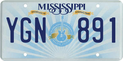 MS license plate YGN891