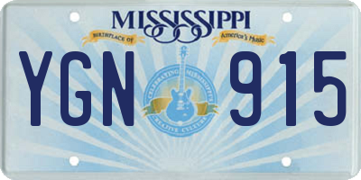 MS license plate YGN915