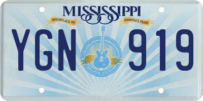 MS license plate YGN919