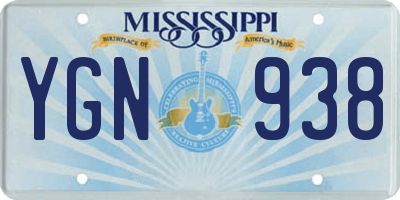 MS license plate YGN938