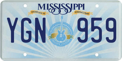 MS license plate YGN959