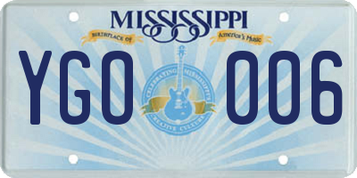 MS license plate YGO006