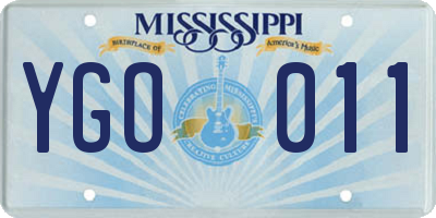 MS license plate YGO011