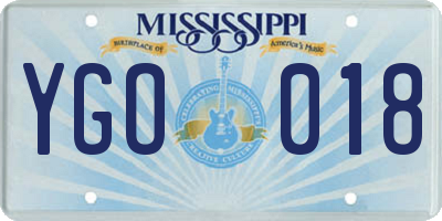 MS license plate YGO018