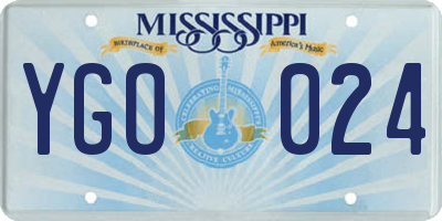 MS license plate YGO024
