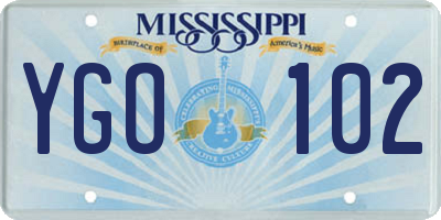 MS license plate YGO102