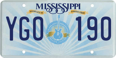 MS license plate YGO190
