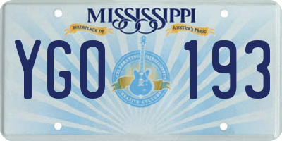 MS license plate YGO193