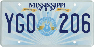MS license plate YGO206