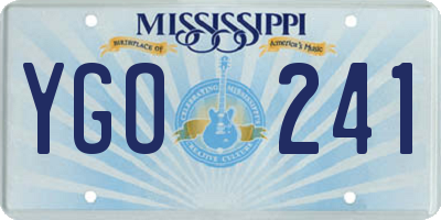 MS license plate YGO241