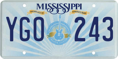 MS license plate YGO243