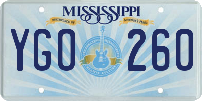 MS license plate YGO260
