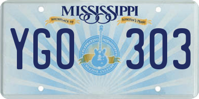 MS license plate YGO303