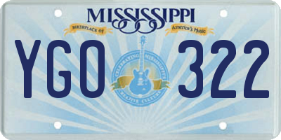 MS license plate YGO322