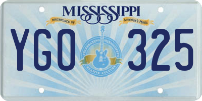 MS license plate YGO325