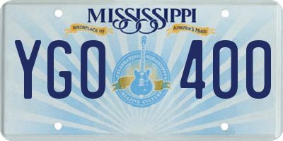 MS license plate YGO400