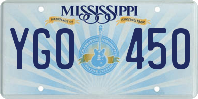 MS license plate YGO450